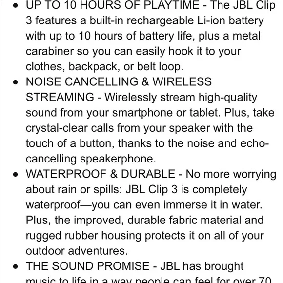 JBL Clip3 waterproof portable speaker π - Picture 6 of 7